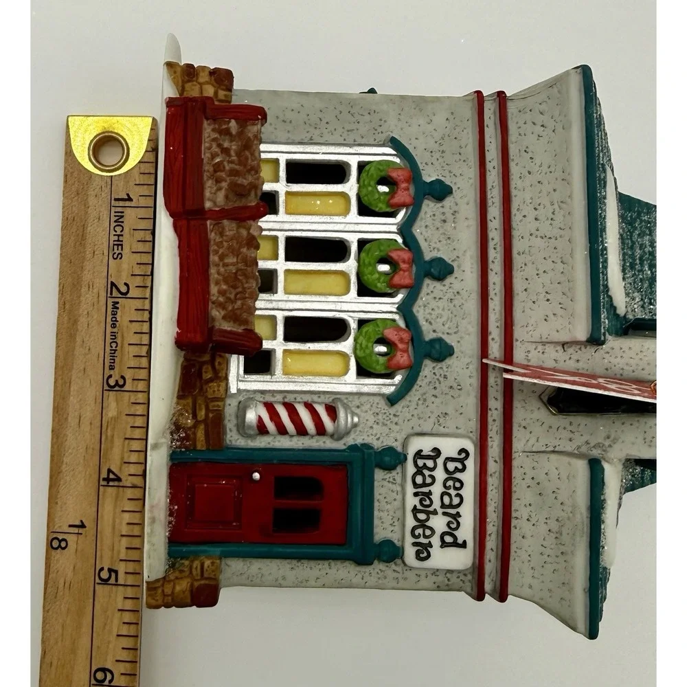 Department‎ 56 North Pole Series Beard Barber Shop 1994 Porcelain Light Up House